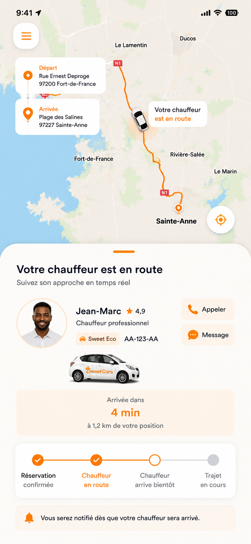 Votre chauffeur arrive